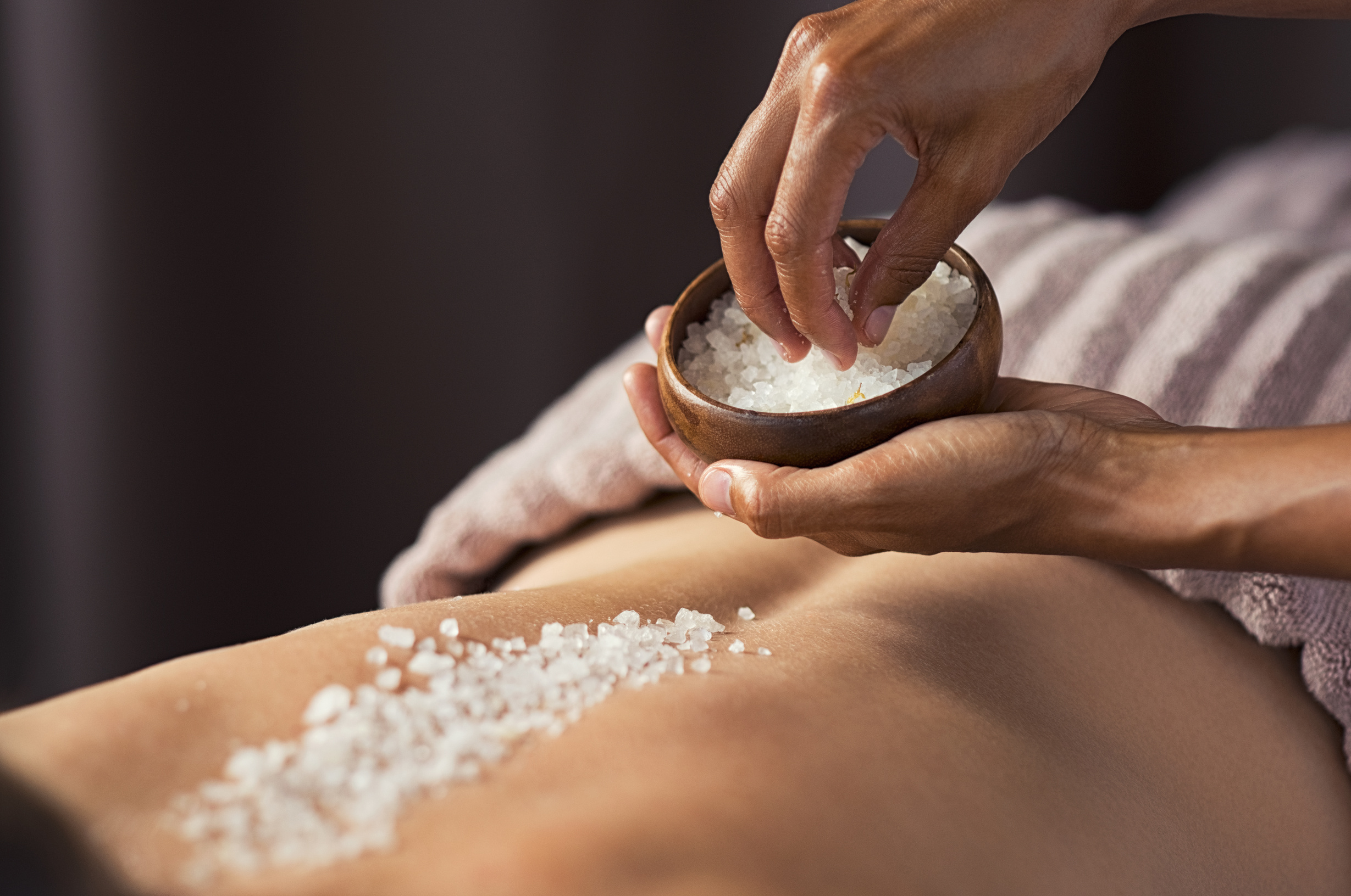 Body Scrub with Salt at Spa